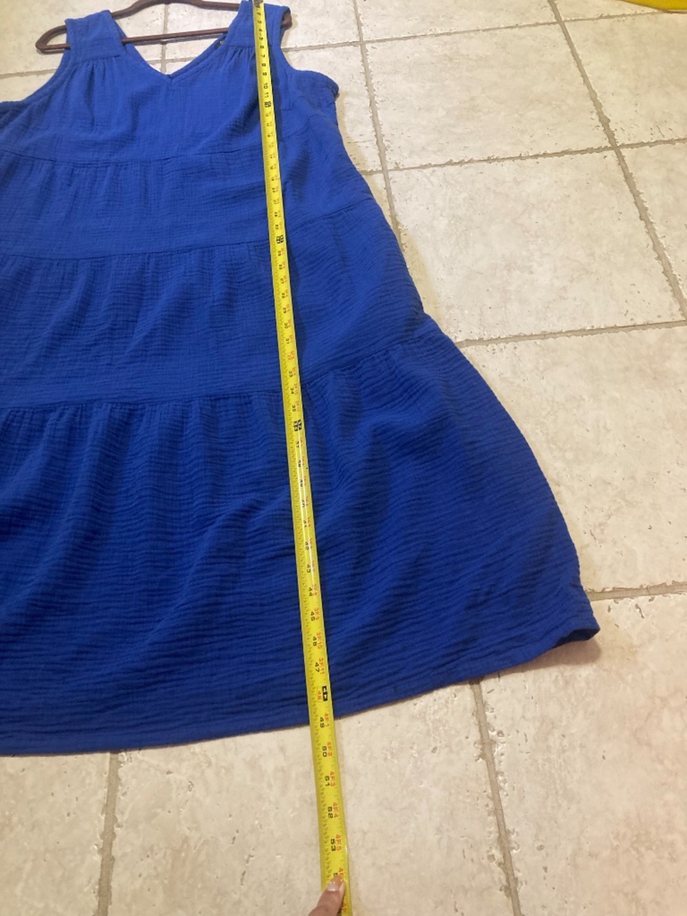 Quince 100% Organic Cotton Gauze Tiered Maxi Dress Orchid Blue Size 2X - Picture 5 of 8